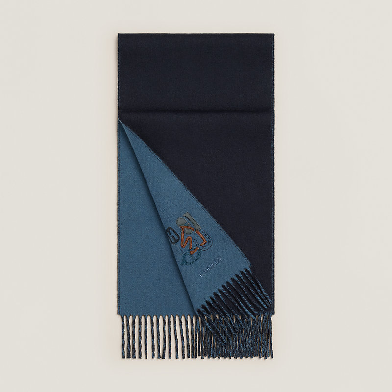 Recto-Verso PM H Puzzle scarf - Blue | Hermès UAE